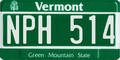 VT license plate NPH514