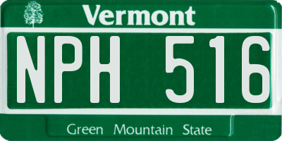 VT license plate NPH516