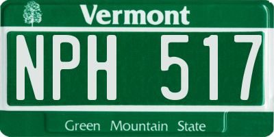 VT license plate NPH517