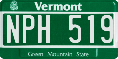 VT license plate NPH519
