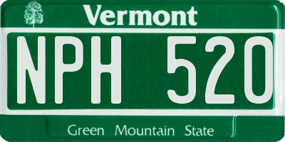 VT license plate NPH520