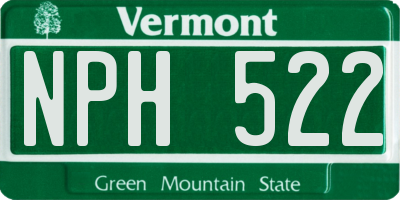VT license plate NPH522
