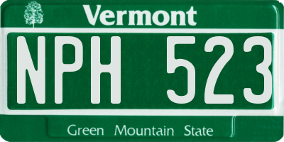 VT license plate NPH523