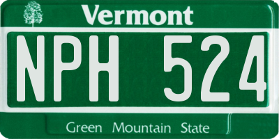 VT license plate NPH524