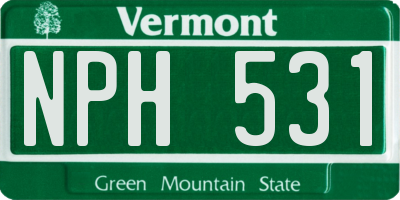 VT license plate NPH531