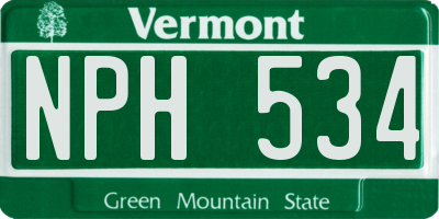 VT license plate NPH534