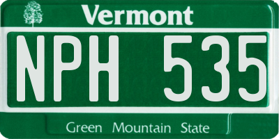 VT license plate NPH535
