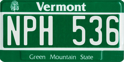 VT license plate NPH536