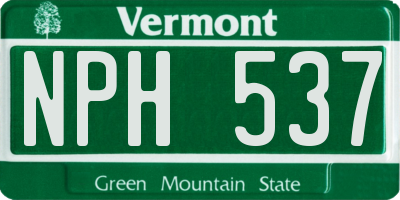 VT license plate NPH537