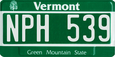 VT license plate NPH539