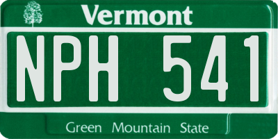 VT license plate NPH541