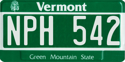 VT license plate NPH542