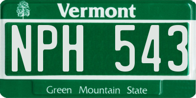 VT license plate NPH543