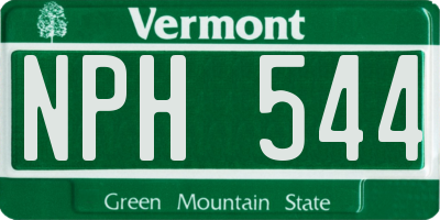 VT license plate NPH544