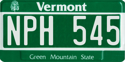 VT license plate NPH545