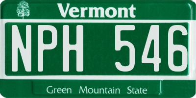 VT license plate NPH546
