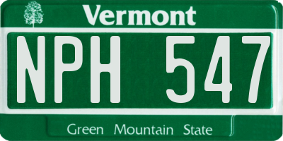 VT license plate NPH547