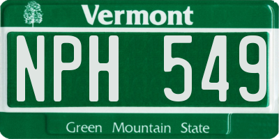 VT license plate NPH549