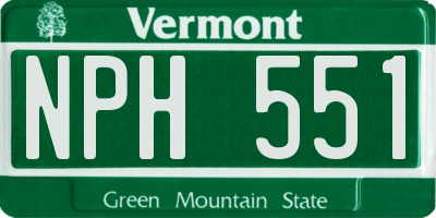 VT license plate NPH551