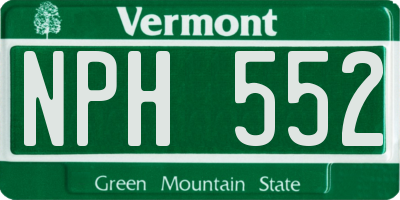 VT license plate NPH552