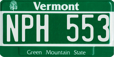 VT license plate NPH553