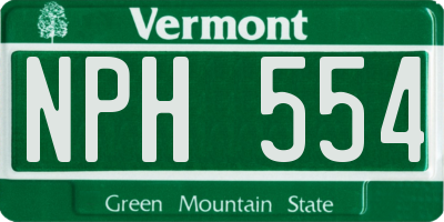 VT license plate NPH554