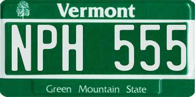 VT license plate NPH555