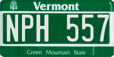 VT license plate NPH557