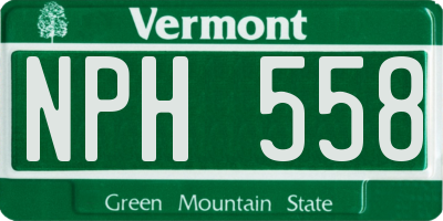 VT license plate NPH558