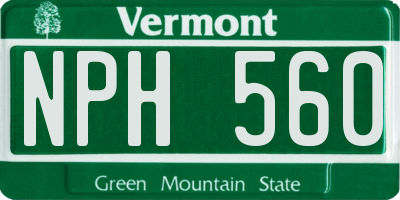 VT license plate NPH560
