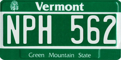 VT license plate NPH562