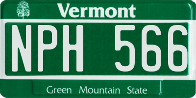 VT license plate NPH566
