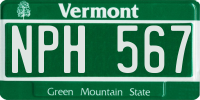 VT license plate NPH567