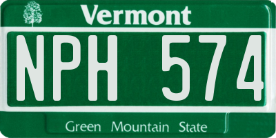 VT license plate NPH574