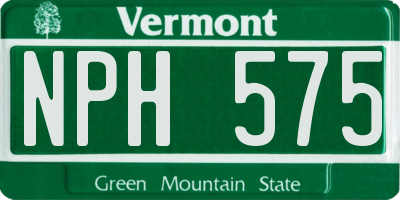 VT license plate NPH575