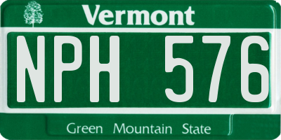VT license plate NPH576