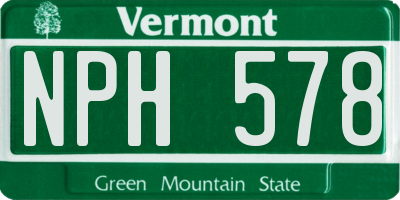 VT license plate NPH578