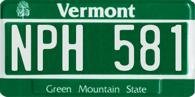 VT license plate NPH581