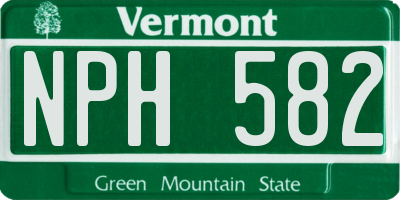 VT license plate NPH582