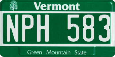 VT license plate NPH583