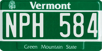 VT license plate NPH584