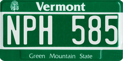 VT license plate NPH585