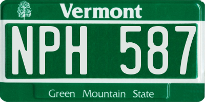 VT license plate NPH587