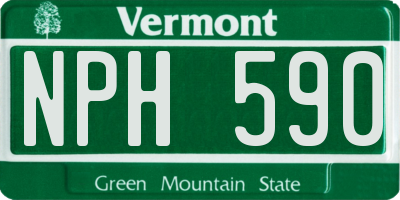 VT license plate NPH590