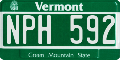 VT license plate NPH592