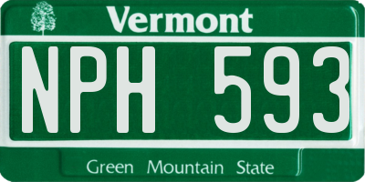 VT license plate NPH593