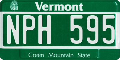 VT license plate NPH595