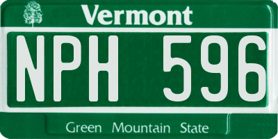 VT license plate NPH596