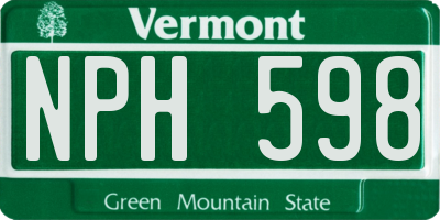 VT license plate NPH598