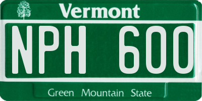 VT license plate NPH600